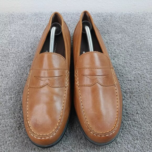 Rockport Penny Loafers Mens Size 11.5 Shoes Slip On Walk Ability Brown Leather - Picture 5 of 11